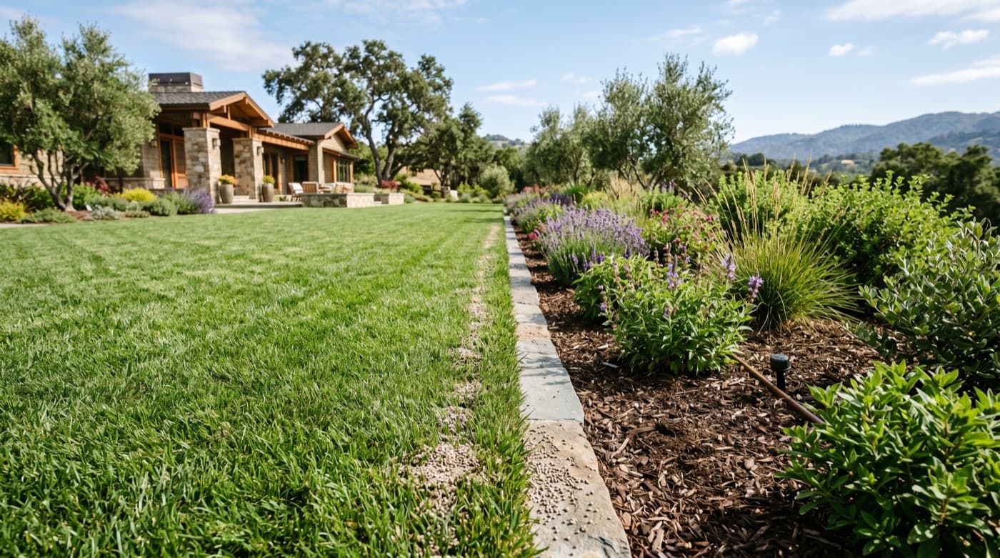 Soil and plant feeding support in a planted garden bed.